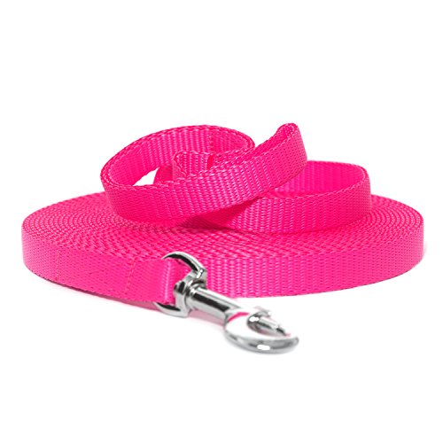 Robuste Neon Rosa Schlepplein Fährtenleine Suchleine 15mm / 20m mit Handschlaufe von Hunde Design