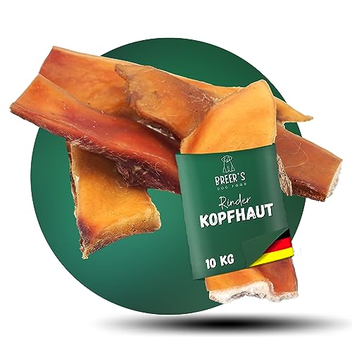 BREERs getrocknete Rinderkopfhaut für Hunde 10cm, 10kg Belohnung-Snack getreidefrei, Deutsche Herstellung, Leckerli Hundekauartikel Kauartikel große Hunde von TIER HELDEN