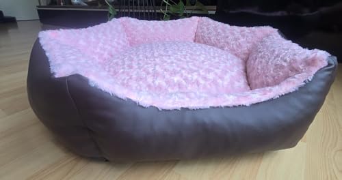 Hundebett Stella (70 cm, braun/rosa) von Hundebettenmanufaktur