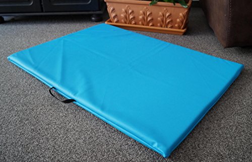 Hundematte Hundematratze Matte beidseitig Kunstleder Schaumstoff 3 cm (110 cm X 65 cm, blau) von Hundebettenmanufaktur