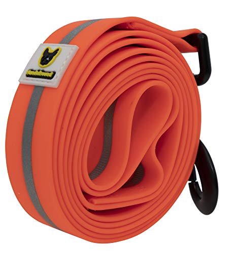 HUNDEFREUND Weiche Hundeleine 150 cm - Sichere Leine für alle Hunde Neon Leuchtend (Orange) - Bissfest Reißfest Komfortabel Pflegeleicht Reflektierend von Hundefreund