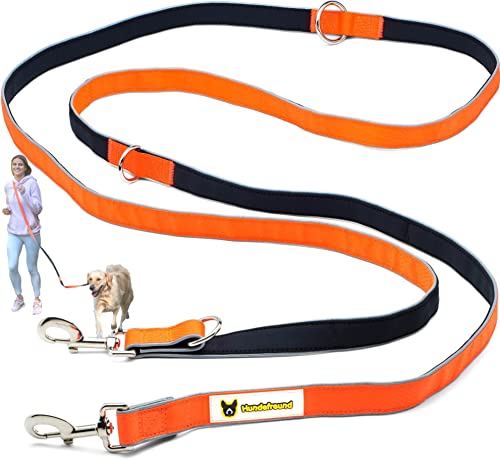 Hundefreund 6-in-1 Multifunktionsleine - Verstellbare Hundeleine 3m für mittlere und große Hunde mit 3 Ringen - Reflektierende Umhängeleine, Führleine und Schulterleine zum Umhängen in einem von Hundefreund