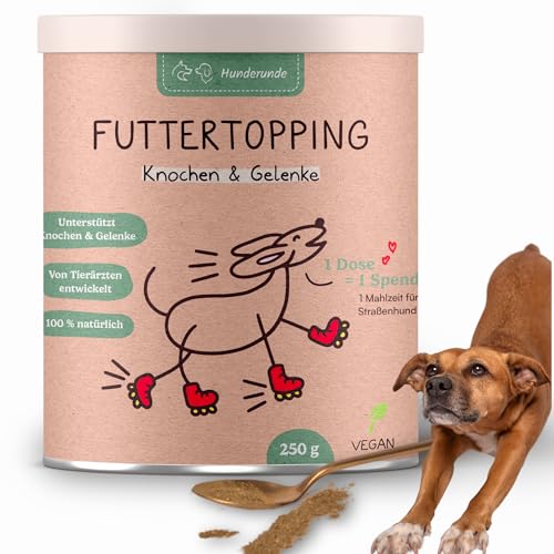 HUNDERUNDE Nahrungsergänzungsmittel Hund - Gesundheitsprodukt Starke Knochen, Gelenkgesundheit & Beweglichkeit - Knochen & Gelenke 1x250g von Hunderunde