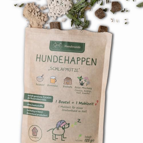 HUNDERUNDE Hundeleckerli getreidefrei - Hundesnacks 100% natürlich, vegan, hypoallergen, 3er Pack - Leckereien für große und kleine Hunde am Abend- Schlafmütze 3x125g von Hunderunde