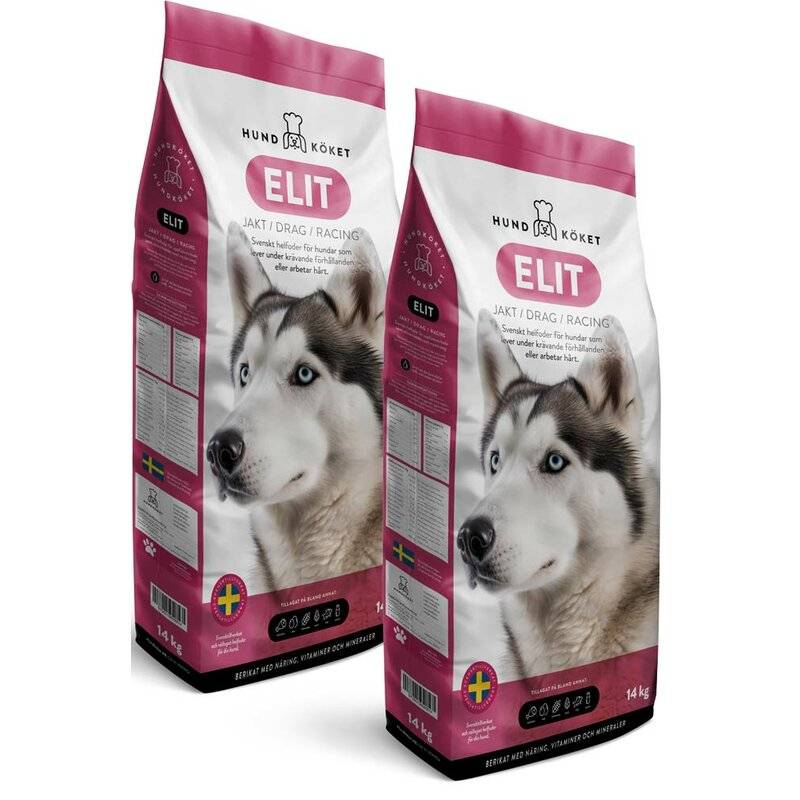 Hundköket Elit für sehr aktive Hunde - 2x14 kg (3,84 € pro 1 kg) von Hundköket