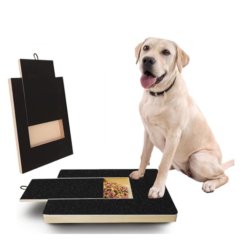 Kratzbrett für Hunde,Nagelkratzbrett für Hundes Kratzbrett Hunde Mit Leckerli Box Kratzbrett aus Holz Comfortable Dog Scratch Pad Hundekratzunterlage für Die Nagelpflege Kleiner und Mittelgroßer Hunde von Hundredweat