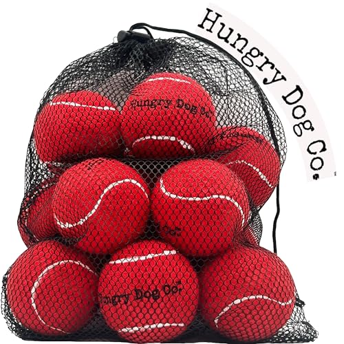 Hungry Dog Co. Premium-Hunde-Tennisbälle, 6,3 cm, Haustiersicheres Hundespielzeug für Bewegung und Training, federnd und langlebig für stundenlangen Spaß, wiederverwendbare Netztasche zum Tragen und von Hungry Dog Co.