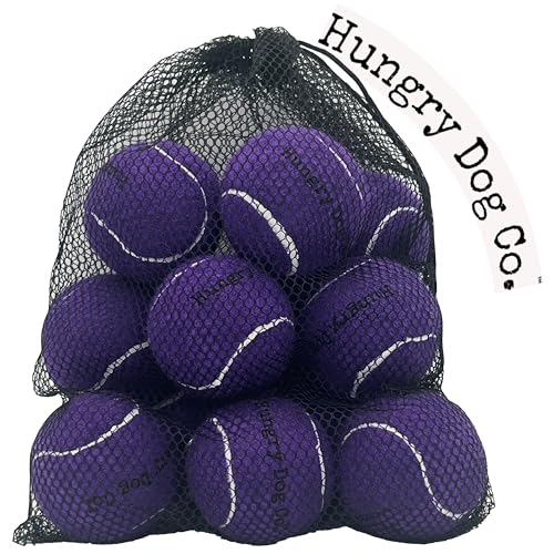 Hungry Dog Co. Premium-Hunde-Tennisbälle, 6,3 cm, Haustiersicheres Hundespielzeug für Bewegung und Training, federnd und langlebig für stundenlangen Spaß, wiederverwendbare Netztasche zum Tragen und von Hungry Dog Co.