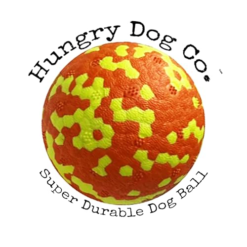 Hungry Dog Co. Super langlebige Premium-Hundebälle, haustiersicheres Hundespielzeug für Spaß und Spiel. Sehr federnd und langlebig, ideal für aggressive Kauer, stimulierende Farben und Muster, 1 von Hungry Dog Co.