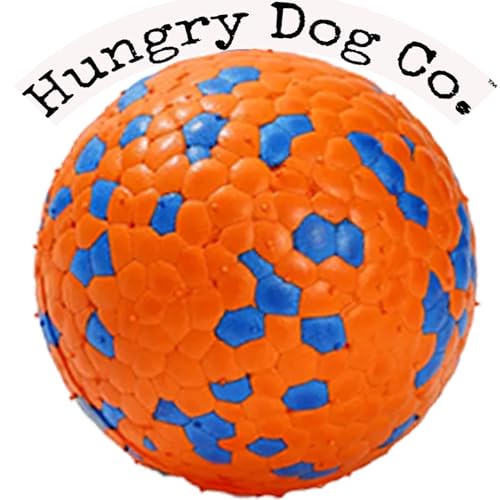 Hungry Dog Co. Super langlebige Premium-Hundebälle, haustiersicheres Hundespielzeug für Spaß und Spiel. Sehr federnd und langlebig, ideal für aggressive Kauer, stimulierende Farben und Muster, 1 von Hungry Dog Co.