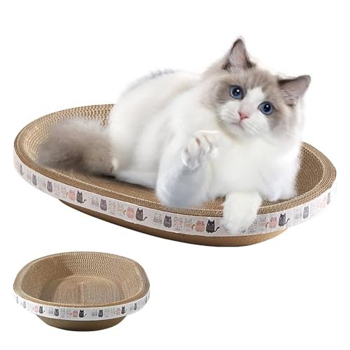 2PCS Kratzpappe Für Katzen, Ovaler Katzenkratzer, Hoher Dichte Katzen Kratzpappe, Katzenkratzbretter Schüssel Nest, Katzenmöbel Kratzbaum Für Den Innenbereich von HunicandIU