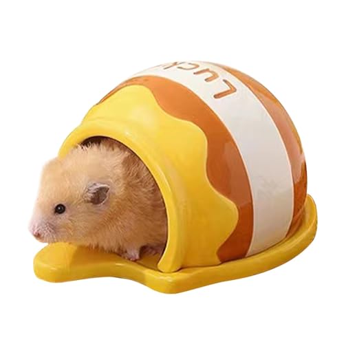 HunicandIU Hamsterhaus, Keramiknest für Hamster | Cartoon kühlendes Hamsterhaus,Haustiernest aus Keramik mit glatten Oberflächen für Meerschweinchen, Chinchillas, Flughörnchen, Hamster und Eidechsen von HunicandIU