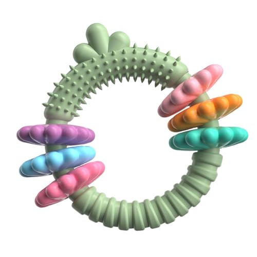 HunicandIU Hundebeißringe für Welpen,Beißring für Welpen,Unzerstörbares Hundespielzeug | Kauringe aus Gummi für Hunde, Aggressive Kauer, große Hunde, fördern EIN gesundes Kauverhalten von HunicandIU