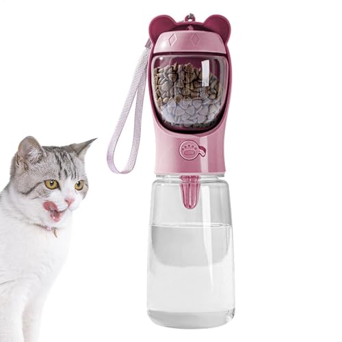 HunicandIU Hundereisen Wasserflasche Spender, Hundwasserflasche mit Food Bowl | Welpenwasserbecher 2 in 1,Hundereisen Accessoires, Haustier Wasserspender für Gehen von HunicandIU