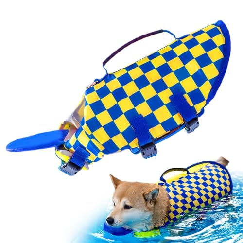 HunicandIU Hundeschwimmweste zum Schwimmen,Hundeschwimmweste | Gut sichtbare Lebensretter für Hunde mit Griff - Haustier-Sicherheitsweste, Abnehmbarer innovativer reflektierender Badeanzug, von HunicandIU