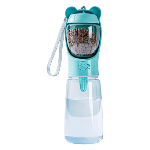 HunicandIU Hundewasserflasche mit Futterschüssel, 2 in 1 Hundwasserflasche | Welpenwasserbecher 2 in 1,Hundereisen Accessoires, Haustier Wasserspender für Gehen von HunicandIU