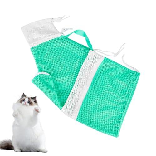 HunicandIU Katzen-Duschnetztasche, multifunktionale Katzen-Duschtasche - Weiche, atmungsaktive Katzen-Duschtasche - Haustierpflege-Badetasche für Haustieruntersuchungen, Haustierreisen von HunicandIU