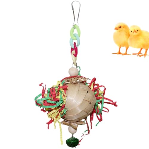 HunicandIU Papageien-Zerkleinerungsspielzeug,Vogel-Zerkleinerungsspielzeug - Buntes Vogelkäfig-Spielzeug, Papageien-Schredder-Futterspielzeug,Vogelkäfigzubehör mit Metallhaken für Sittiche, Sittiche, von HunicandIU