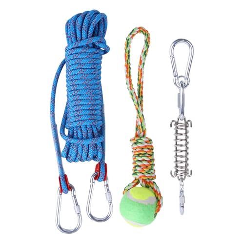 HunicandIU Spring Pole Hundeseilspielzeug,Hundeseilspielzeug,Interaktiver Pull-Tug-Muskelaufbau - Muscle Builder Spring Pole Kit Outdoor-Spielzeug zum Spielen mittlerer bis großer Rassen von HunicandIU