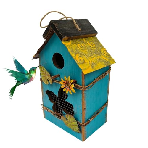 HunicandIU Vogelhaus für den Außenbereich, Vogelhäuser aus, Niedliches -Vogelhaus zum Aufhängen für den Außenbereich, Eleganter Vogelkäfig, dekorative, multifunktionale, schützende von HunicandIU