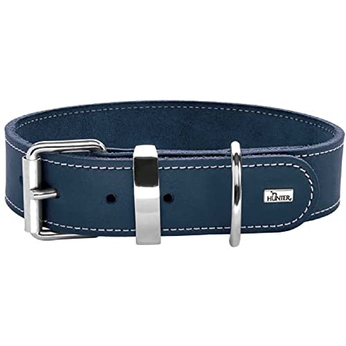 HUNTER AALBORG SPECIAL Hundehalsband, Leder, strapazierfähig, komfortabel, 70 (L-XL), dunkelblau von HUNTER