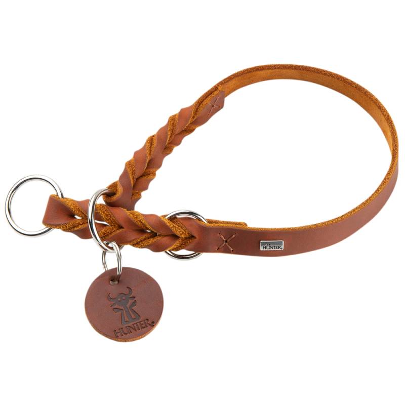 HUNTER Dressur-Halsband Solid Education cognac, Gr. S-M, Breite: ca. 18 mm, Halsumfang: ca. 35 - 40 cm von Hunter