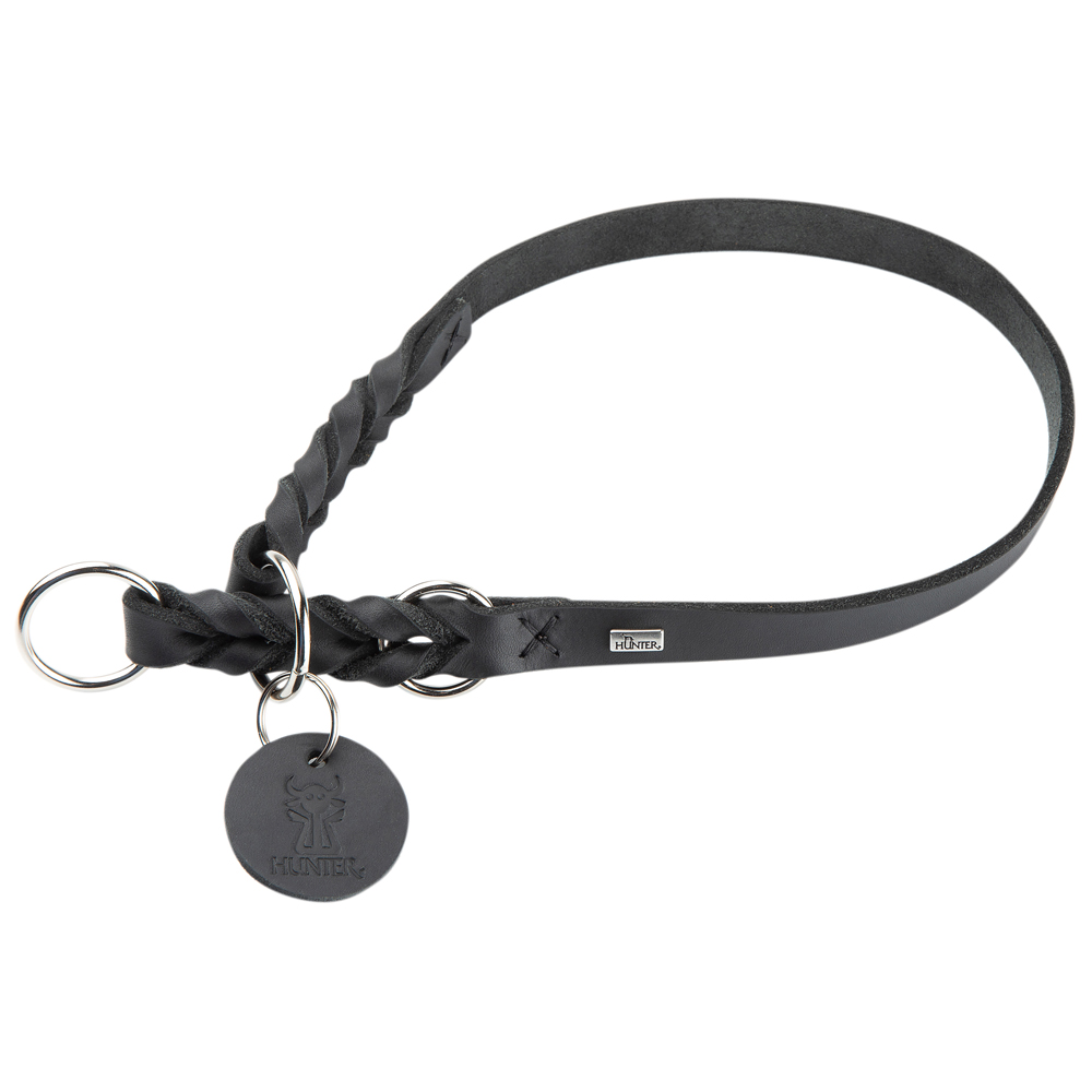 HUNTER Dressur-Halsband Solid Education schwarz, Gr. S-M, Breite: ca. 18 mm, Halsumfang: ca. 35 - 40 cm von Hunter