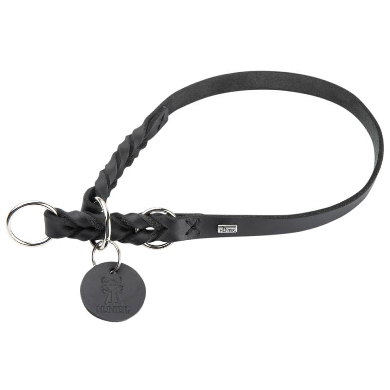 HUNTER Dressur-Halsband Solid Education schwarz, Gr. M-L, Breite: ca. 18 mm, Halsumfang: ca. 45 - 50 cm von Hunter