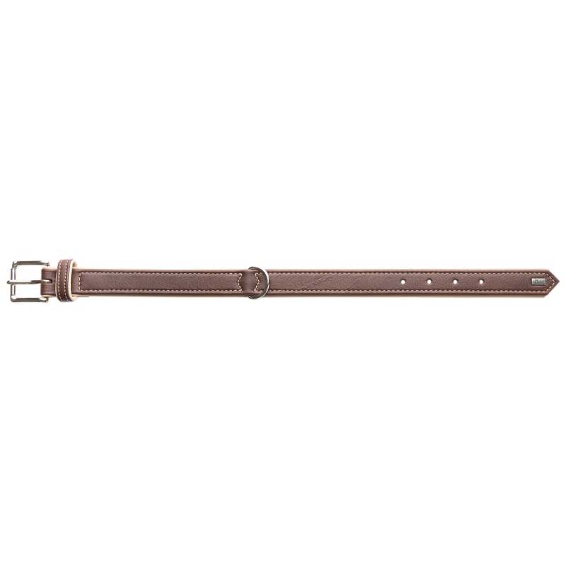 HUNTER Elchleder-Hundehalsband Canadian Elk dunkelbraun/beige, Gr. 45, Breite: ca. 28 mm, Halsweite: ca. 33 - 39 cm von Hunter