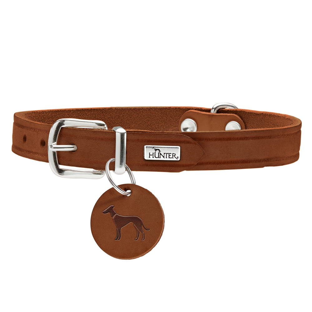 HUNTER Halsband Aalborg, cognac - Größe S: 32 - 38 cm Halsumfang von Hunter