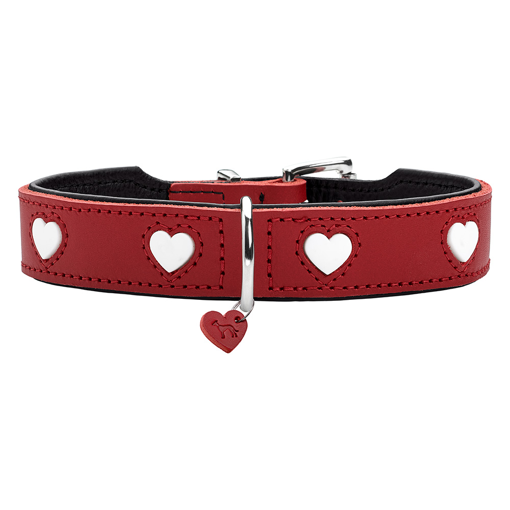 HUNTER Halsband Love, rot - Größe 47: 38 - 44 cm Halsumfang von Hunter