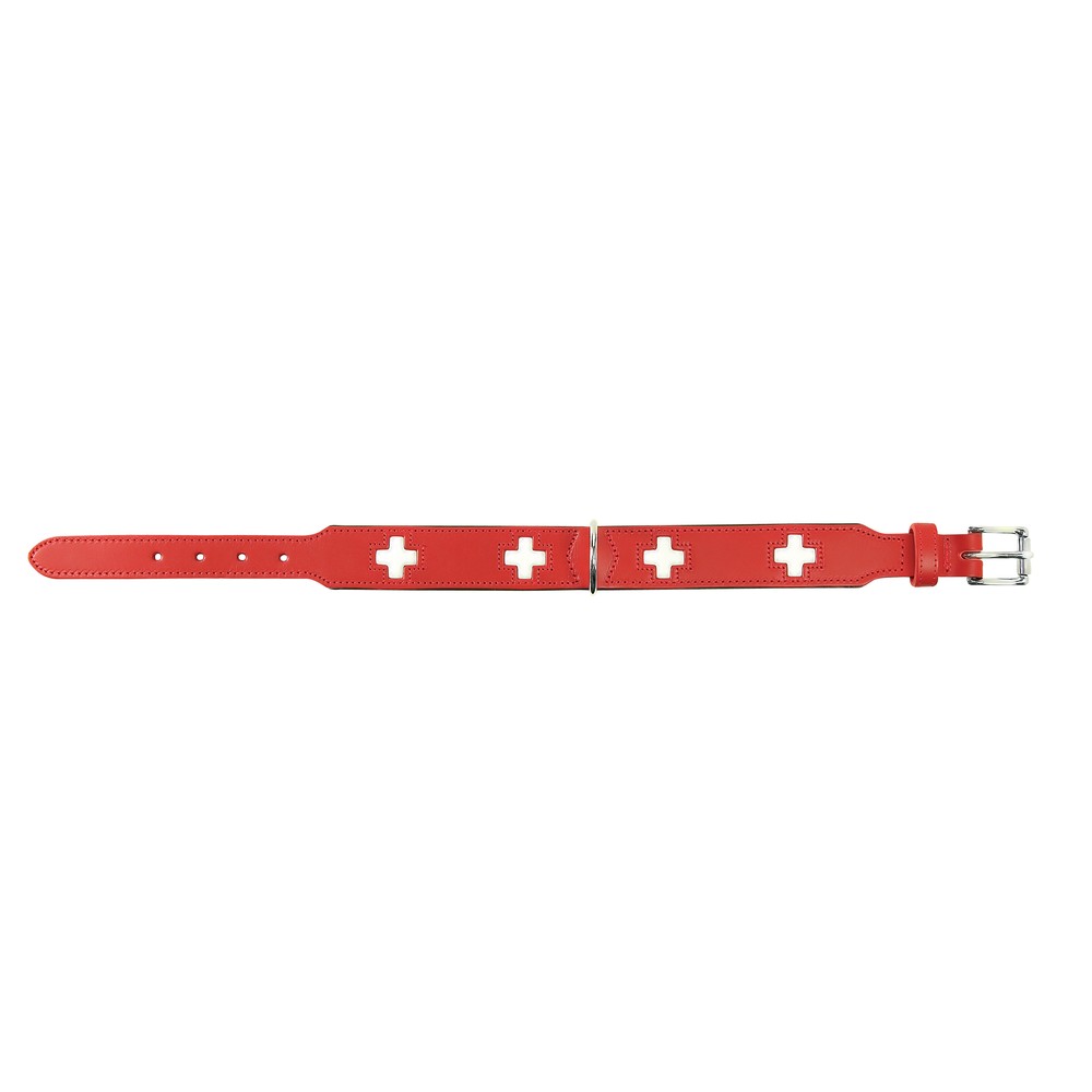 HUNTER Halsung Swiss rot/schwarz, Gr. 70, Breite: ca. 39 mm, Halsweite: ca. 56 - 63,5 cm von Hunter