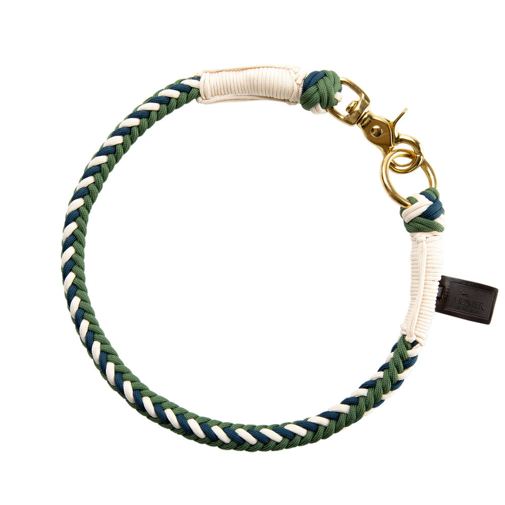 HUNTER Hunde-Halsband Tinnum grün/blau, Gr. L, Breite: ca. 1,4 cm, Länge: ca. 55 cm von Hunter