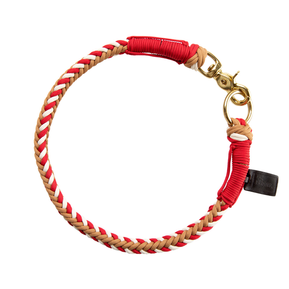 HUNTER Hunde-Halsband Tinnum rot/beige, Gr. L, Breite: ca. 1,4 cm, Länge: ca. 55 cm von Hunter