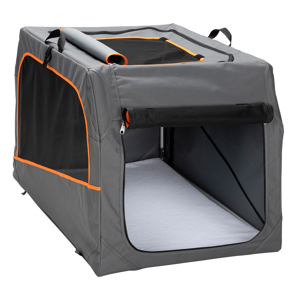 HUNTER Hunde-Transportbox Alu faltbar schwarz, Gr. M, Maße: ca. 76 x 50,5 x 48 cm von Hunter