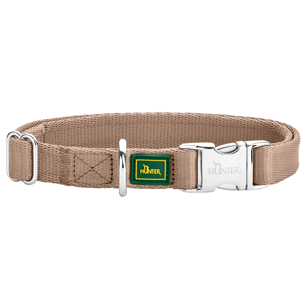 HUNTER Hundehalsband Inari beige, Gr. M, Breite: ca. 1,5 cm, Länge: ca. 30 - 45 cm von Hunter