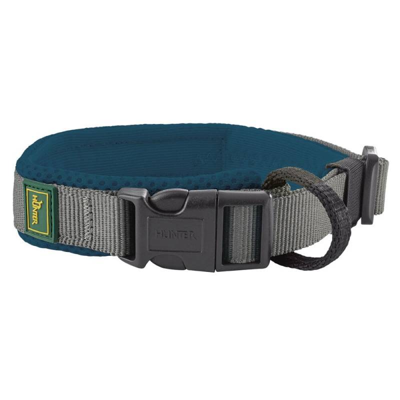 HUNTER Hundehalsband Maldon petrol/grau, Gr. XL, Breite: ca. 2,5 cm, Halsweite: ca. 55 - 65 cm von Hunter