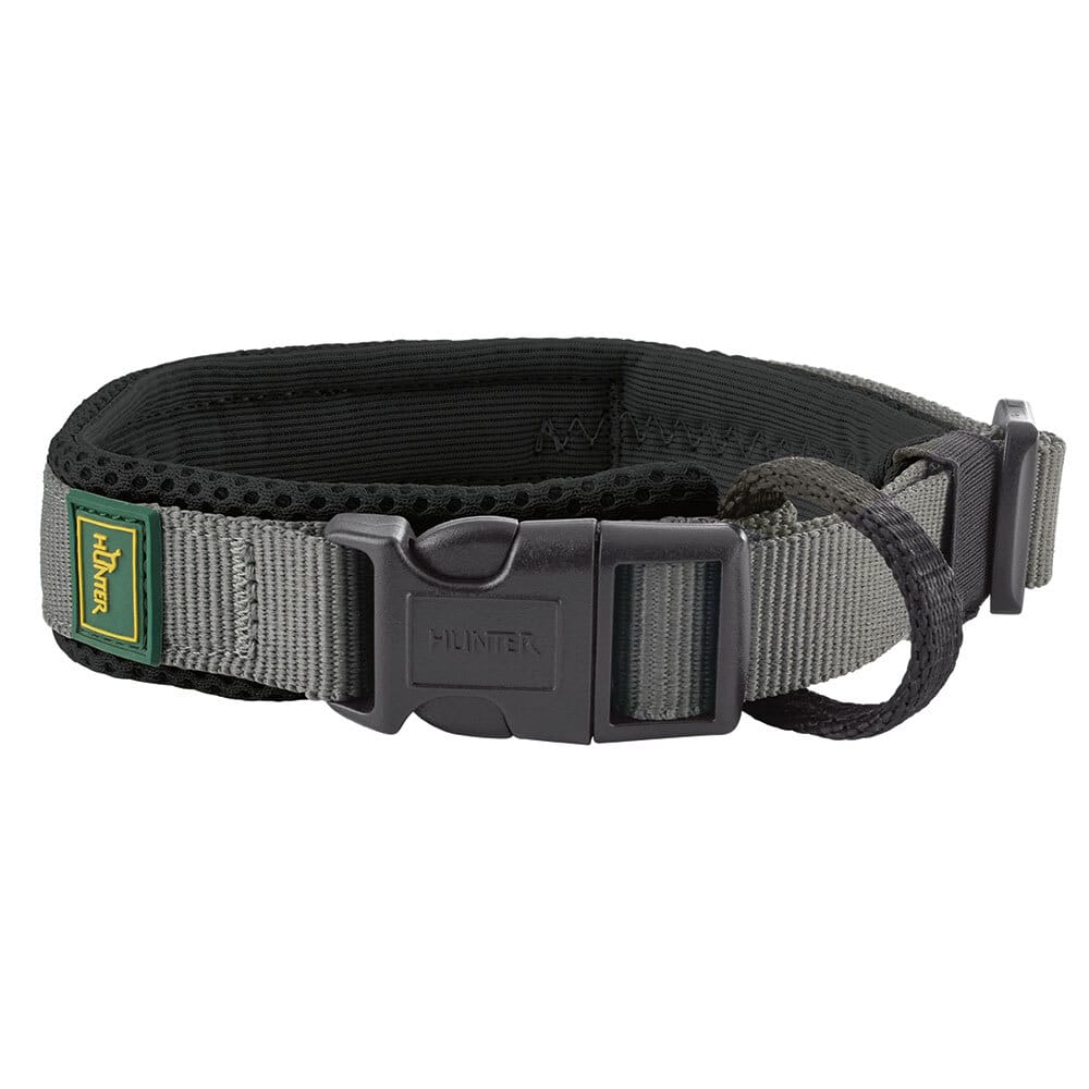 HUNTER Hundehalsband Maldon schwarz/grau, Gr. XL, Breite: ca. 2,5 cm, Halsweite: ca. 55 - 65 cm von Hunter