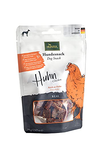 HUNTER REAL Hundesnack, getreidefrei, ohne Zuckerzusatz, 75 g, Huhn von HUNTER