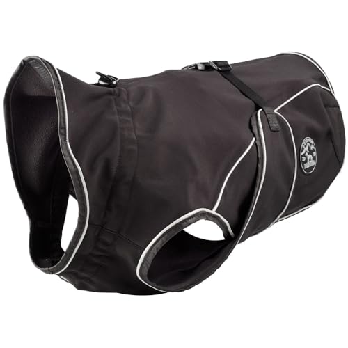 HUNTER Hundemantel UPPSALA SOFTSHELL, Farbe: schwarz, sportliches Design, wasser- und winddicht, mit weichem Fleece-Innenfutter, individuell einstellbar, reflektierend, waschbar, Größe: 40 von HUNTER