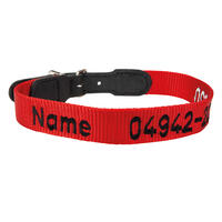 Halsband mit besticktem Namenszug, Farbe: Rot [34-38 cm, 20mm breit] von Hunter