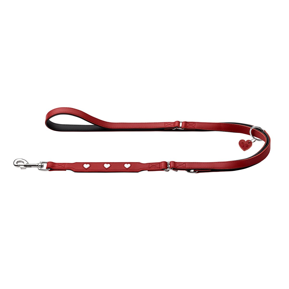 Hunter verstellbare Leine Love rot/schwarz 13/200 von Hunter