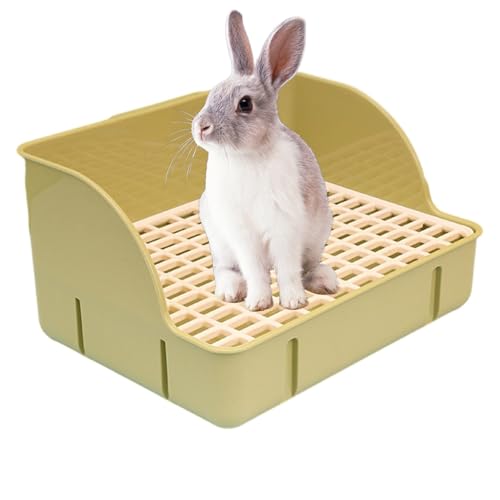 Bunny Stuff Rabbit Litter Box, Splashproof Bunny Litter Box, Large Bed Pan, Plastic Mesh Corner Toilet for Guinea Pigs, Chinchillas and Hamster von Huraoerrrr