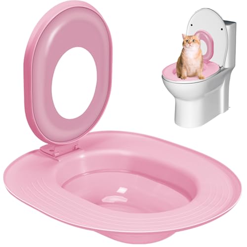 Cat Toilet Trainer Kit Katzen-Toilettentrainer tragbares Toilettentraining für Katzen wiederverwendbares Katzen-Toilettentraining für Katzen Anti-Rutsch-Katzentrainer für Tierpflege, Stil 1 von Huraoerrrr