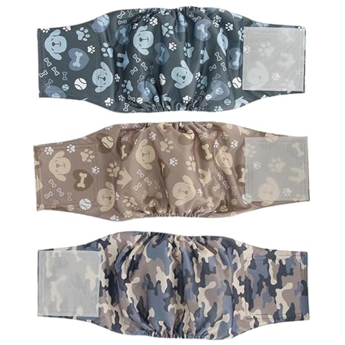 Huraoerrrr Dog Nappies Male Dog Nappies, 3PCS Dog Belly Bands, Male Dog Wraps, Puppy Diapers Pants, Dog Nappies Male, Dog Diapers Wrap, Washable Dog Pants von Huraoerrrr