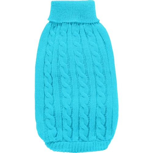 Dog Turtleneck Sweater Pet Dog Turtleneck Sweater, Sky Blue Pet Winter Warm Knitted Pullover, Pet Crochet Coat Suitable for Small Dogs and Cats (L) von Huraoerrrr