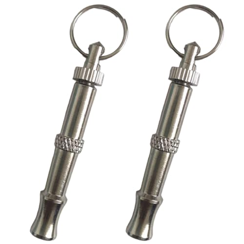 Dog Whistle to Stop Barking Neighbors Dog 2Pcs Dog Whistle, Portable Dog Whistle to Stop Barking Neighbors Dog, Professional Recall Dog Training Whistle, Nickel Brass Plating Nickel Brass Plating von Huraoerrrr