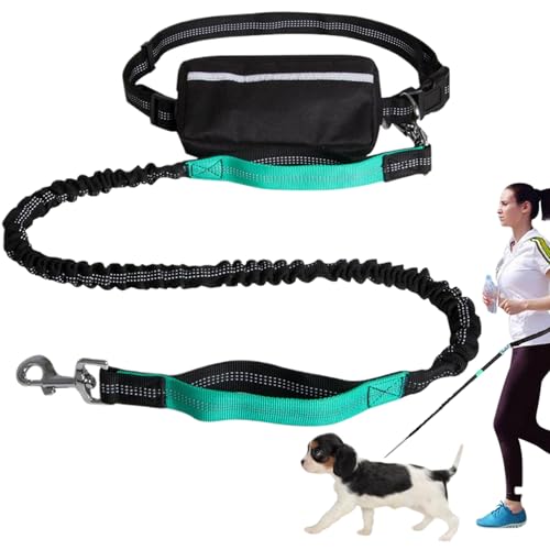 Hände kostenlose Hundeleine reflektierende Stichstiche Taille Hundeleine Einziehbare Hundeleine Dual Griff Leine für Hunde tragbare Taille Leine für Hunde Walking Jogging Training von Huraoerrrr