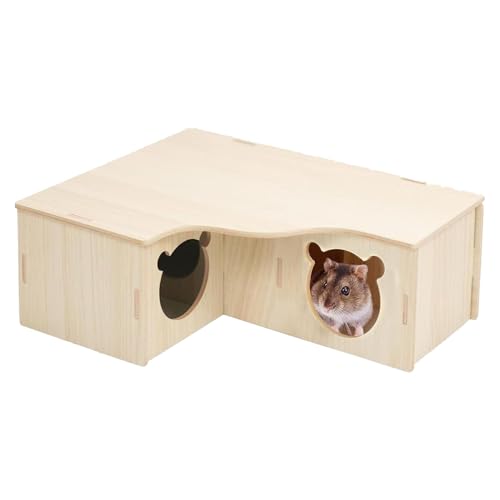 Hamster Accessories Hamster House, Wooden Hamster Hideout, Bite-Resistant and Tasteless Hamster Toys, Hamster Accessories for Syrian Hamsters Dwarf Hamster Gerbil Degus Rat von Huraoerrrr