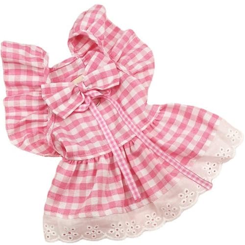 Hundekleider für kleine Hunde Mädchen, Karierte Polyester -Baumwoll -Hundekleidung mit Bogendekor & D Ring, dekorative Spitzenverkleidung, Geschenke für Hunde, s Hundekleider für kleine Hunde Mädchen, Karierte Polyester -Baumwoll -Hundekleidung mit Bogendekor & D Ring, dekorative Spitzenverkleidung, Geschenke für Hunde, s von Huraoerrrr